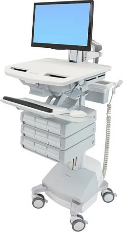 Karrocë multimediale Ergotron StyleView, për monitor deri 24", 9 sirtarë, rregullim lartësie, gri/bardhë