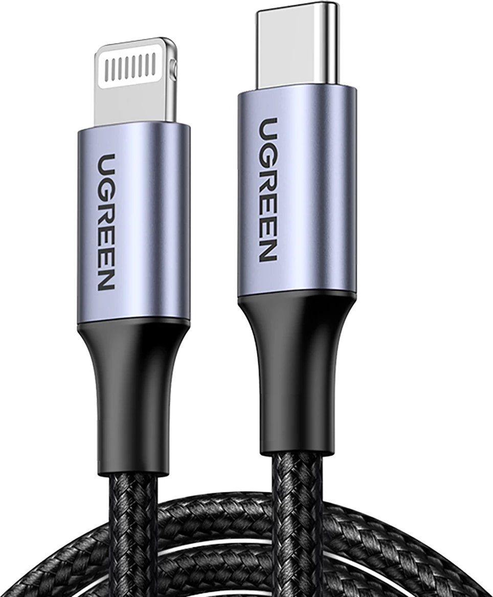 Kabllo Ugreen US304 60759, Lightning në USB-C, 1m, Gri