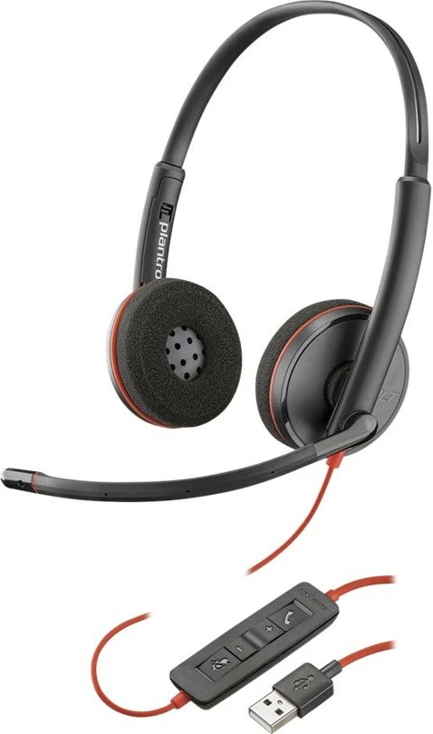 Kufje Poly Plantronics Blackwire C3225 – USB-A, Stereo, të Zeza