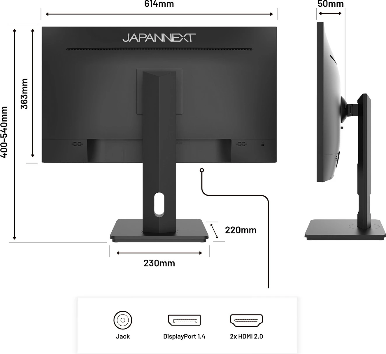 Monitor JAPANNEXT 27" WQHD IPS, 2560x1440, HDR10, FreeSync