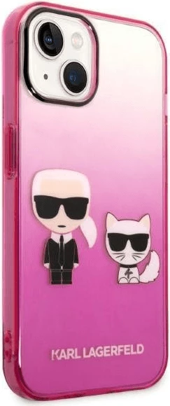 Mbështjellës KARL LAGERFELD KLHCP14MTGKCP për iPhone 14 Plus, Full Body Protection, rozë gradient