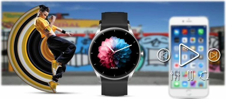 Smartwatch Gravity për femra, zi-e argjendtë