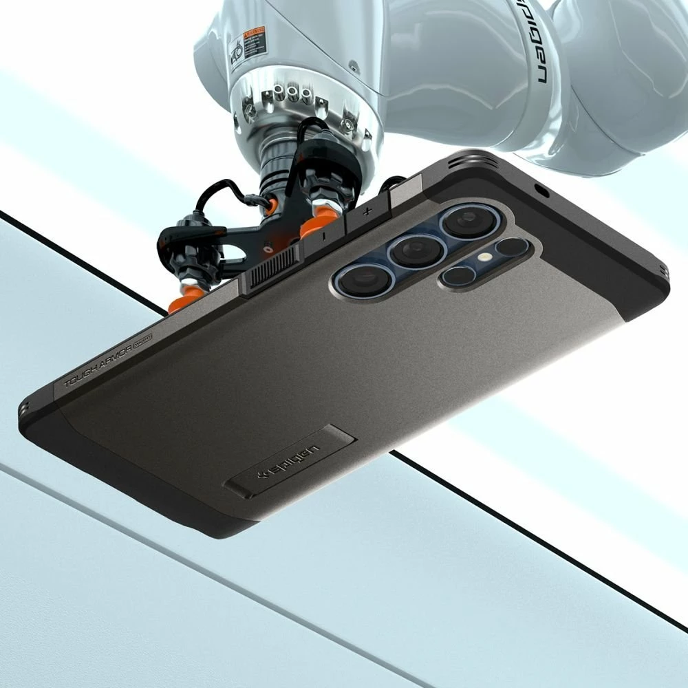Mbështjellës Spigen Tough Armor MagSafe për Samsung Galaxy S25 Ultra, me mbajtëse, gunmetal gri