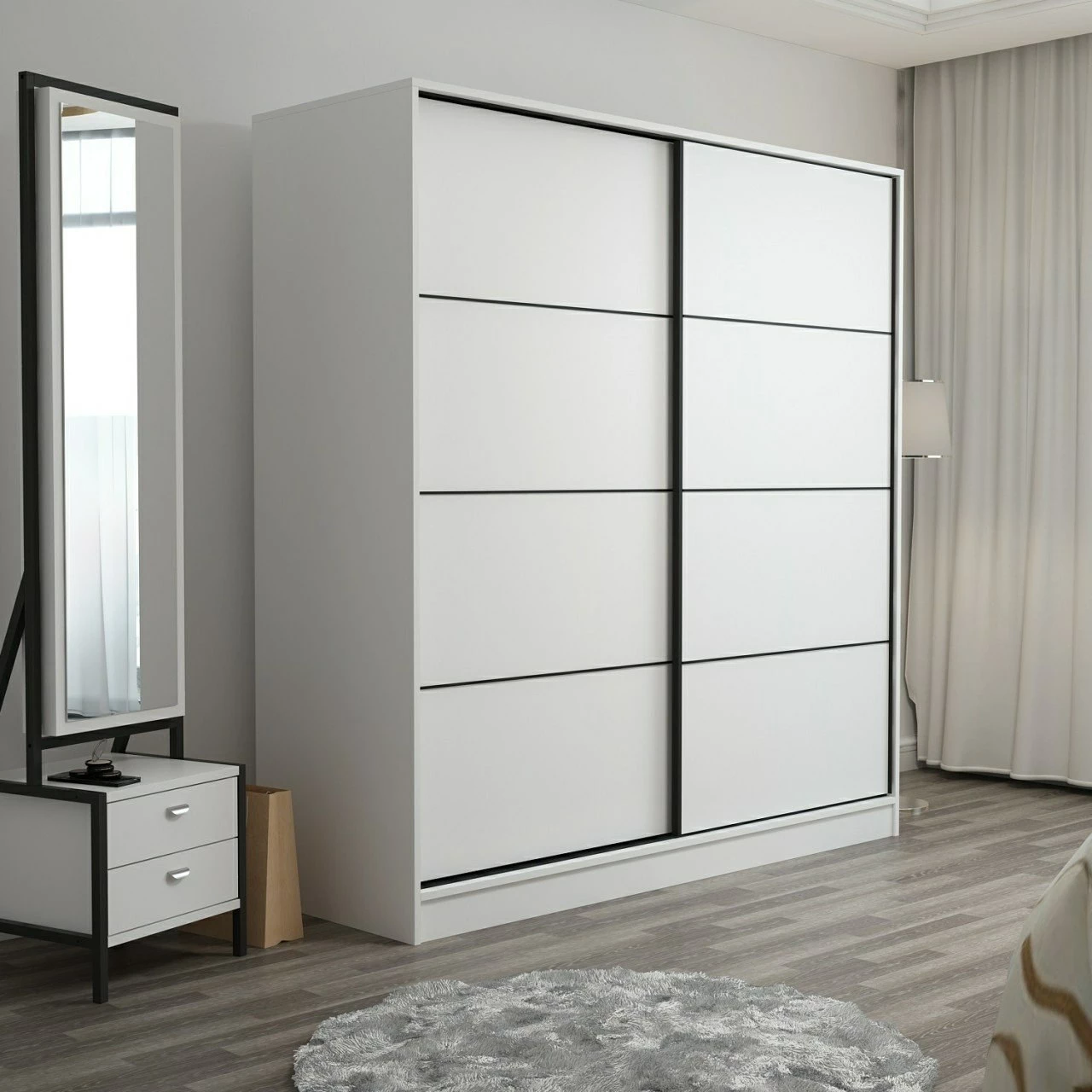 Dollap Hanah Home Kale, i bardhë, 180x190x52 cm
