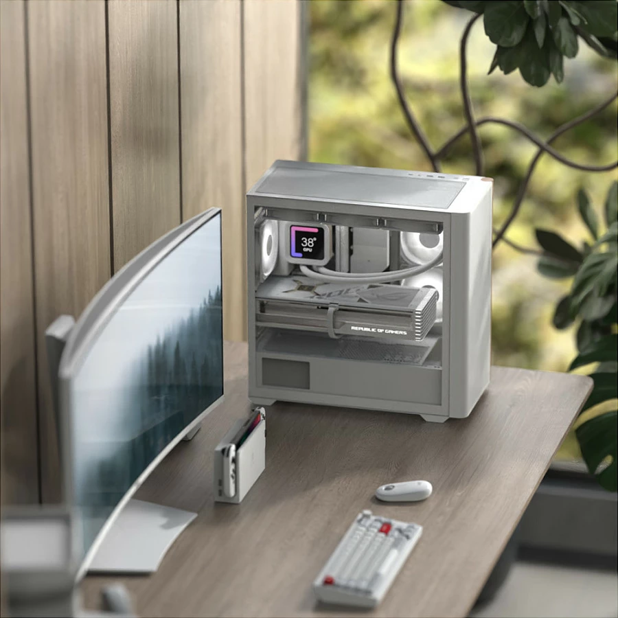 Kasë Aerocool Geh Mini D301A-G-WT-V2, Mini Tower Micro-ATX, tempered glass, e bardhë/druri