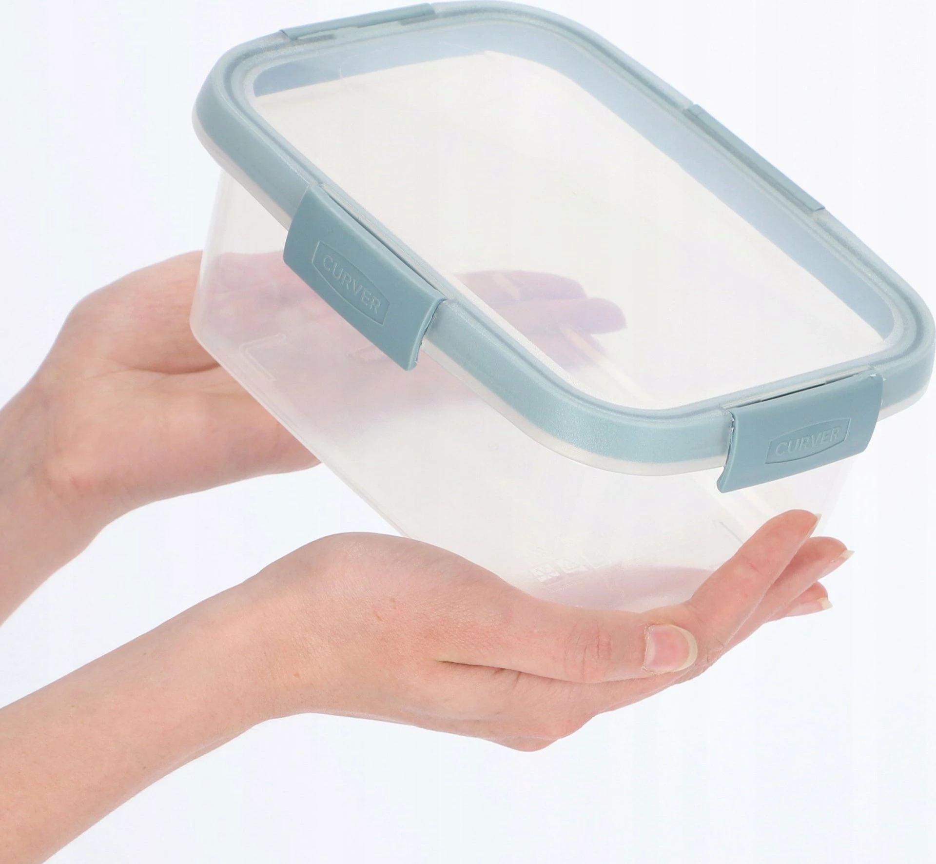 Kuti ushqimi Curver Clip Box 1.2 L, plastikë, transparente/blu, 1 copë
