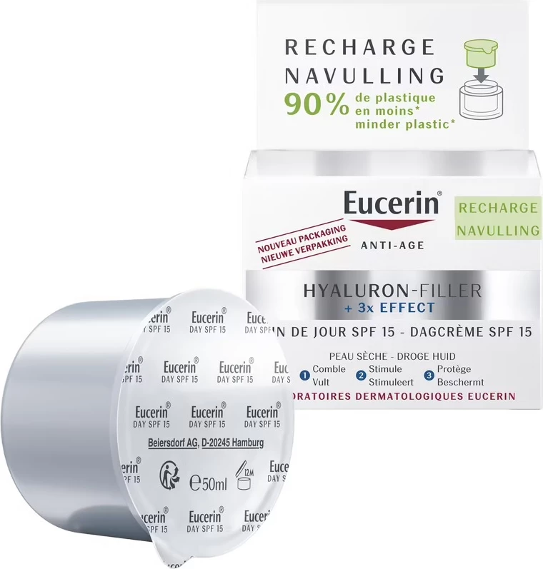 Krem dite për femra Eucerin Hyaluron-Filler + 3x Effect SPF15 refill 50ml