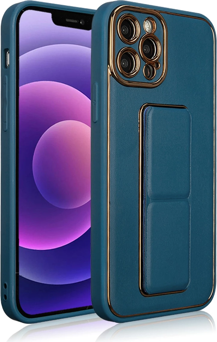 Mbështjellës Hurtel New Kickstand Case për iPhone 12 Pro, me qëndrim, kaltër