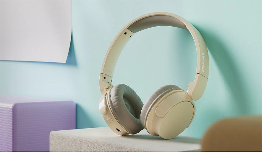 Kufje wireless Philips TAH3209BG/00, Bluetooth 5.3, 25h bateri, USB-C, bezhë