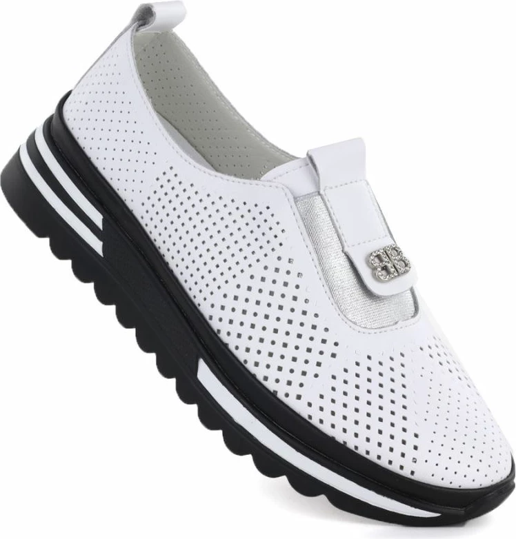 Këpucë platforme për femra S.Barski 7092, të bardha