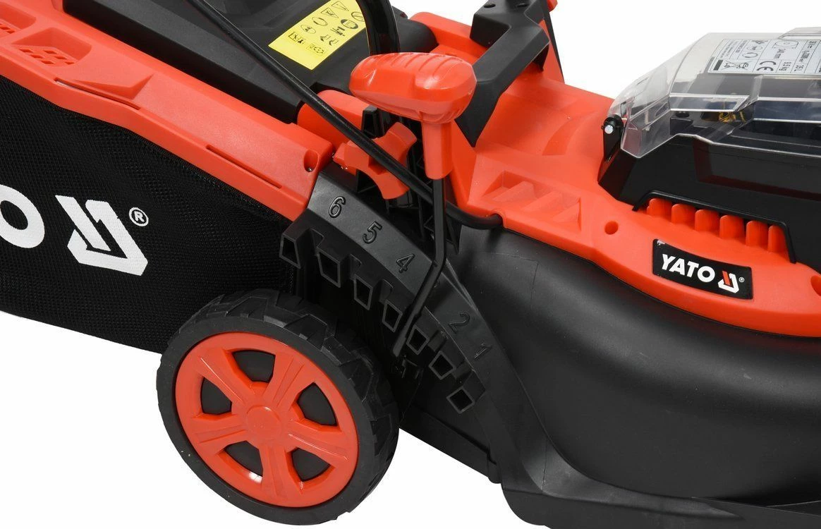Kositëse bari me bateri Yato YT-85221 36 V, 34 cm, shportë 35 L, kuqe/zezë, pa bateri dhe karikues
