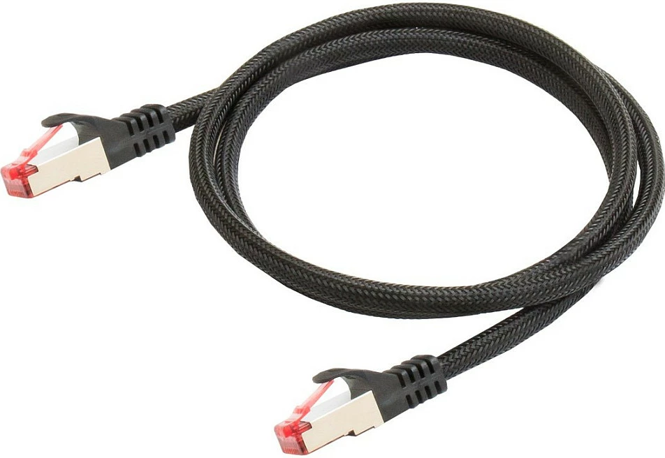 Kabllo rrjeti PYTHON Series Cat.6 patch 1m, e thurur nylon, e zezë
