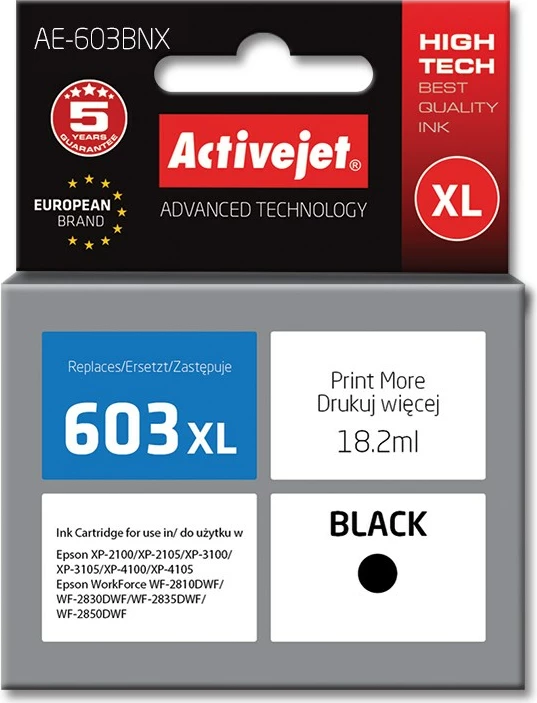Ngjyrë printeri Activejet AE-603BNX për printer Epson, 18.2 ml, e zezë