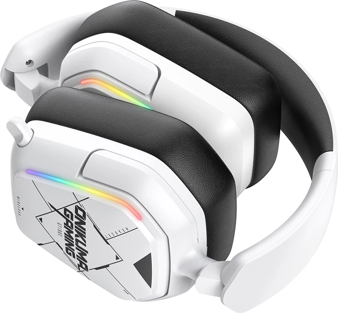 Kufje me mikrofon gaming, ONIKUMA GT883, Bluetooth wireless + dongle USB, LED RGB, on-ear, të bardha