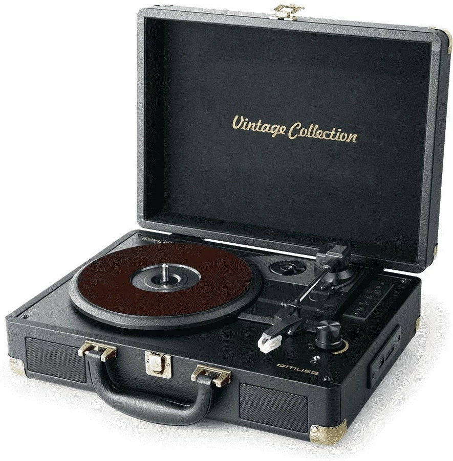 Gramofon Muse MT-103 GD, Bluetooth, USB/SD, 33/45/78 RPM, ngjyrë e zezë