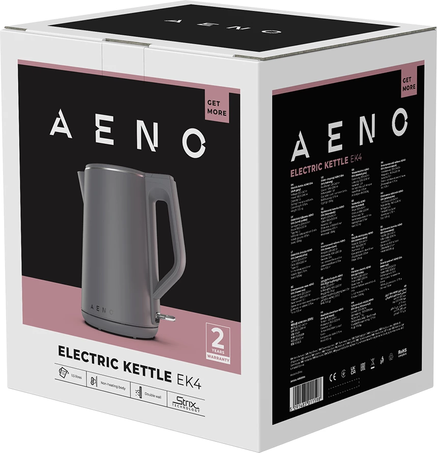Çajnik elektrik AENO EK4 1.5L 1850-2200W, gri e errët