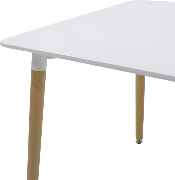 Set tavoline me dy karrige Bella-Natali, MDF e bardhë, këmbë natyrale, 80x80x76cm