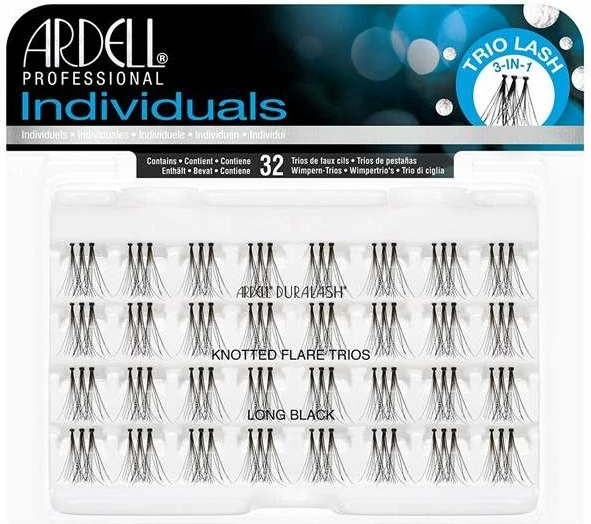 Qerpikë artificial Ardell Individuals Trio Lash Long 3in1 Cluster Long Black 96 copë