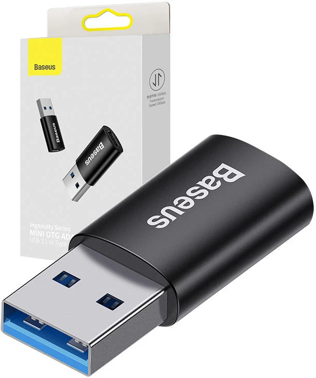 Adapter USB-A në USB-C Baseus ZJJQ000101, i zi