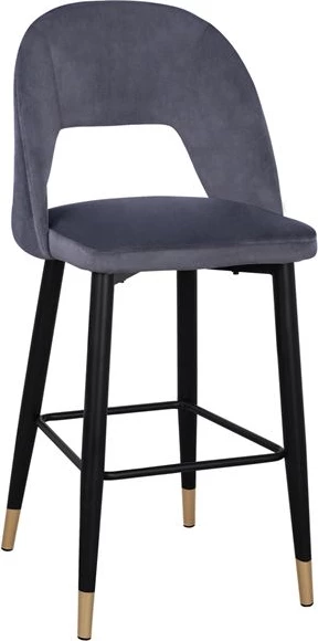 Karrige për bar Harper FH8526.01, kadife gri me kornizë metalike, 50Χ51Χ111cm, set prej 2 copë