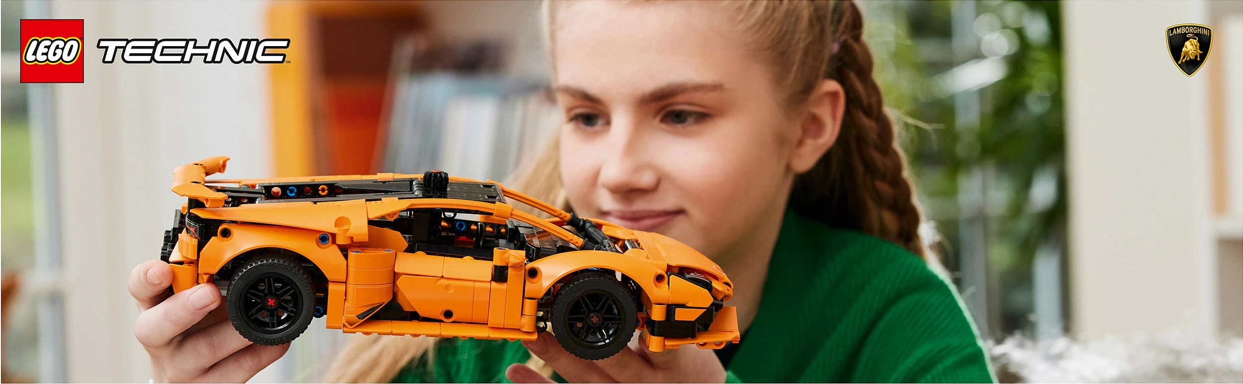 Set LEGO Technic Lamborghini Huracán Tecnica 42196, 806 copa, 9+, portokalli