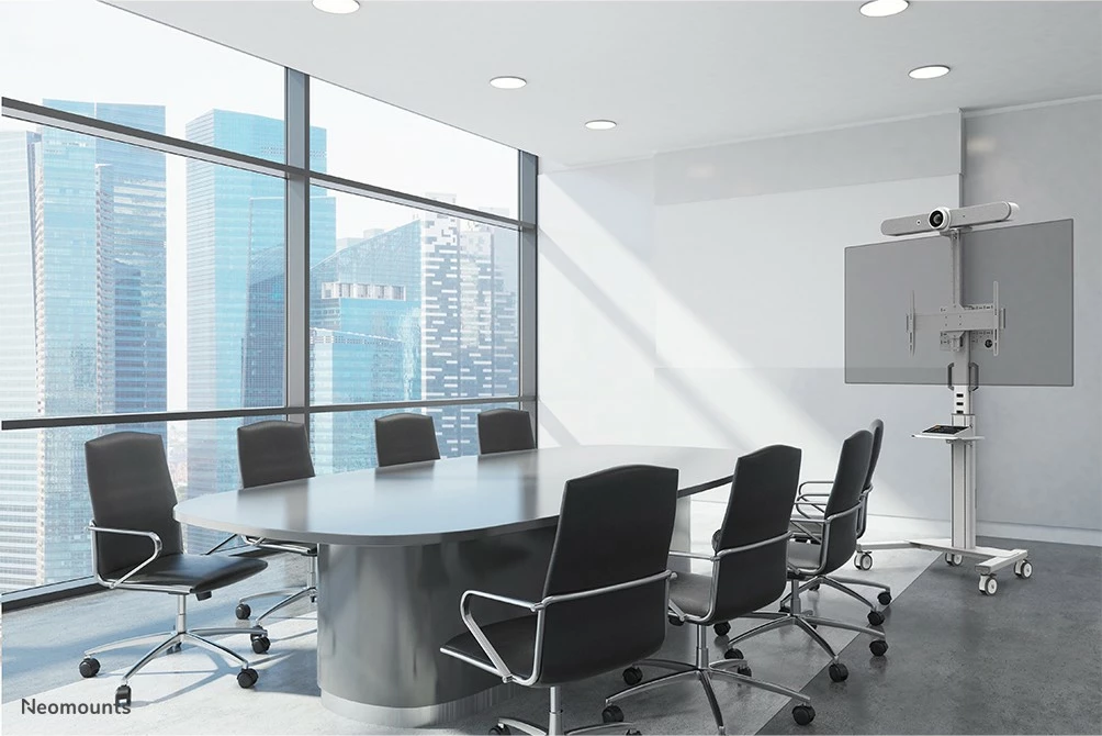 Karrocë portative TV Neomounts Newstar FL50S-825WH1, për ekrane 37-75 inç, rregullim lartësie, ngjyrë e bardhë