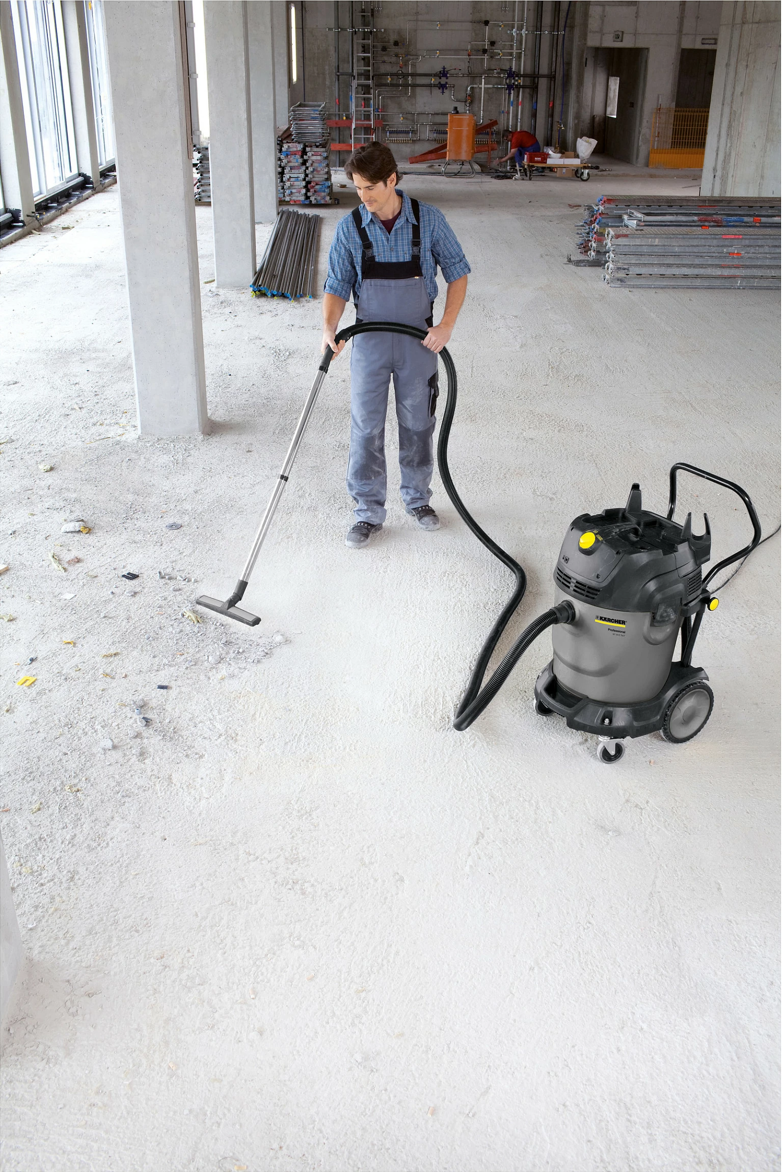 Fshesë industriale Kärcher NT 65/2 TACT2, 65 L, thithje e thatë/lagësht, 2 motorë, e zezë/gri/verdhë
