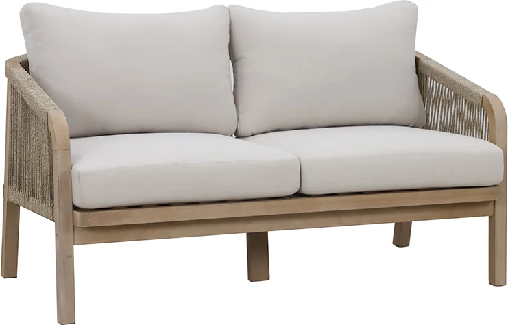 Set lounge për kopsht Malibu, dru akacie natyrale, pëlhurë bezhë, 4 copë