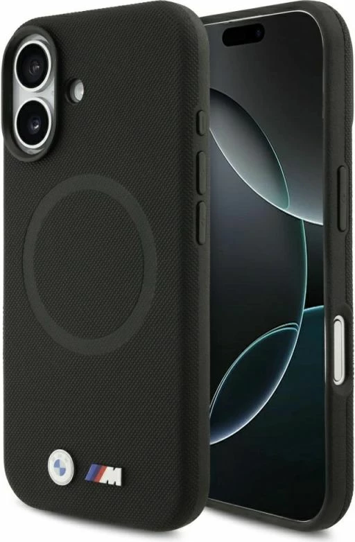 Kapak telefoni BMW M FW Metal Logo MagSafe për iPhone 17, i zi