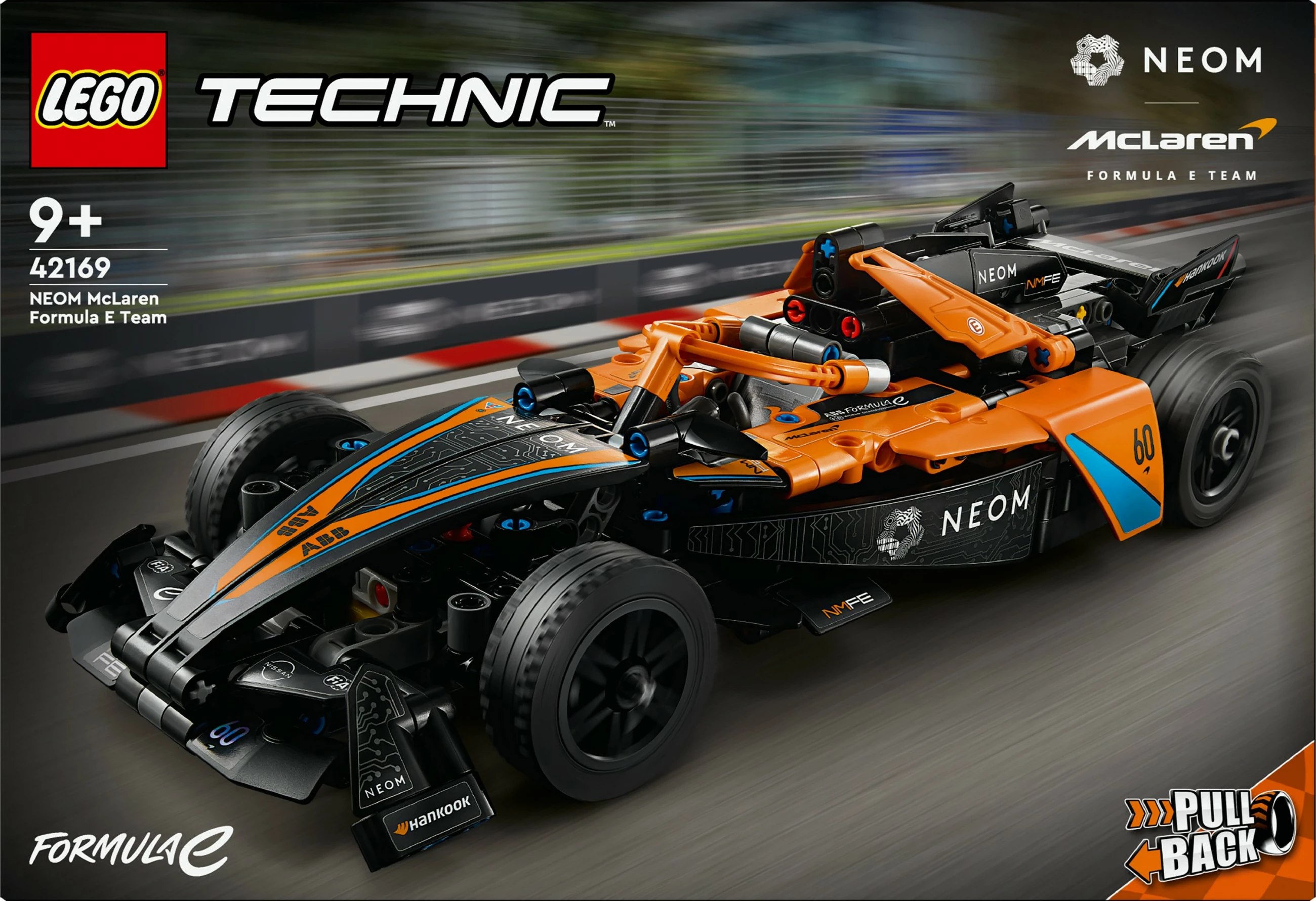 Set ndërtimi LEGO Technic NEOM McLaren Formula E 42169, 452 pjesë, pull-back, shumëngjyrësh