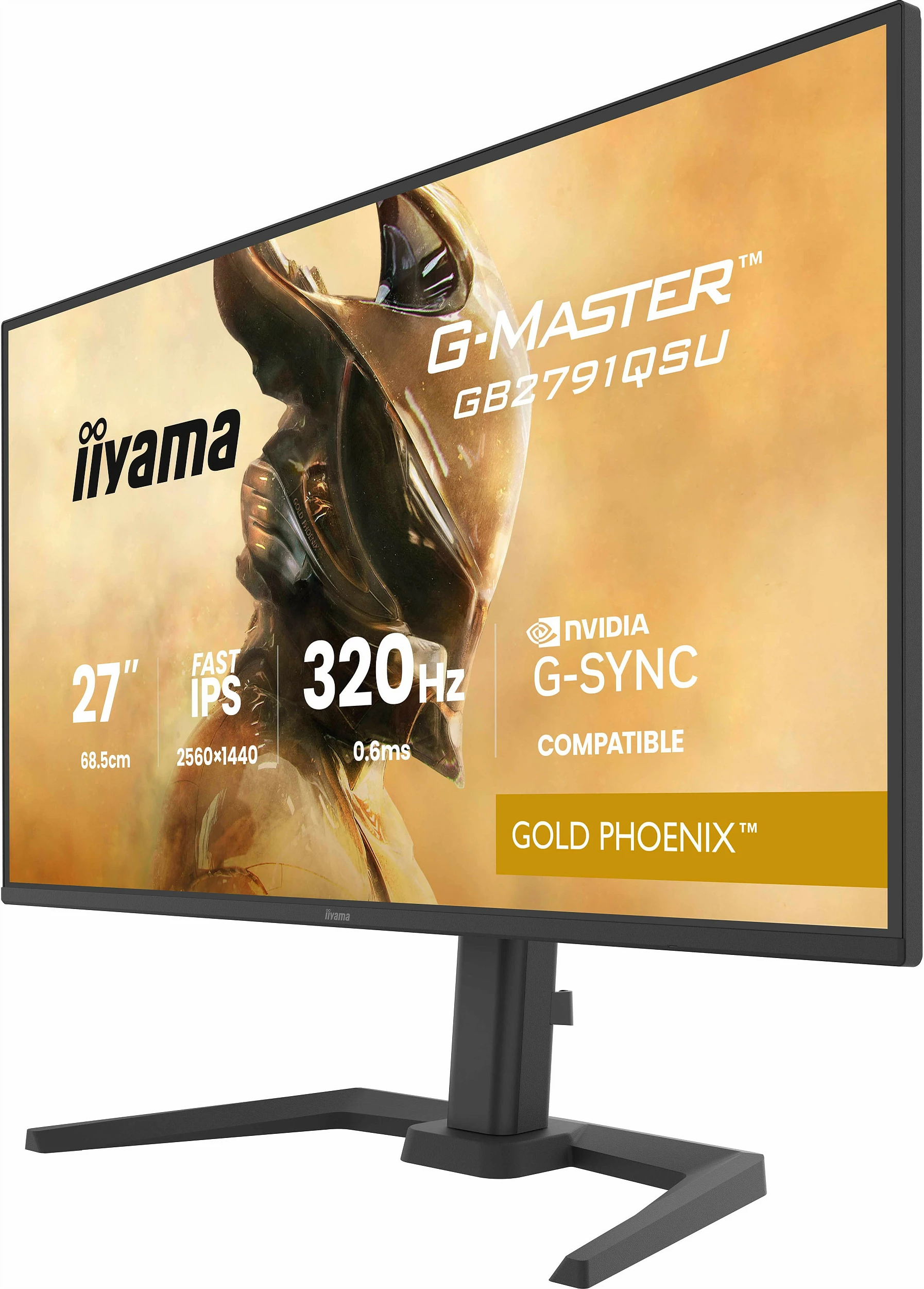 Monitor gaming iiyama G-MASTER Gold Phoenix GB2791QSU-B1, 27", Fast IPS, QHD 2560x1440, 320Hz, i zi mat