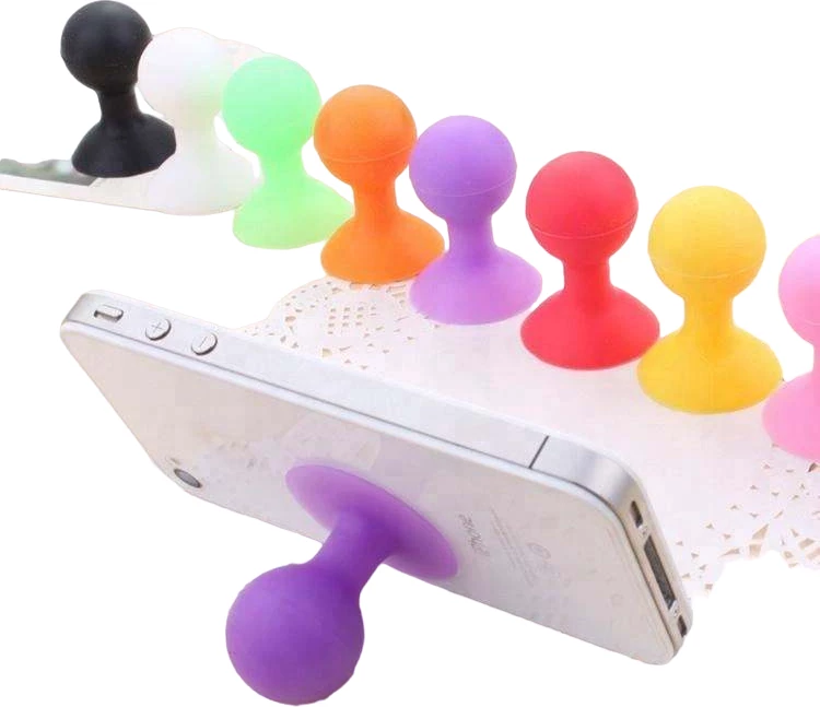 Mbajtës telefoni Hurtel me kokë të rrumbullakët, silikon, kuq