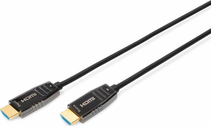 Kabllo HDMI Digitus AK-330126-200-S 20m 8K@60Hz HDMI 2.1 AOC hibride fiber, e zezë