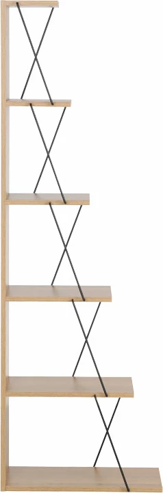 Raft librash mini Tars, ngjyrë sonoma e zezë, 50x22x150cm