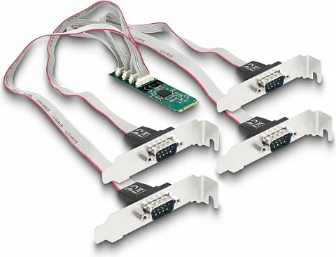 Kartë zgjerimi M.2 DeLOCK, 4x RS-232 DB9, PCIe 2.1, me braket standard & low profile