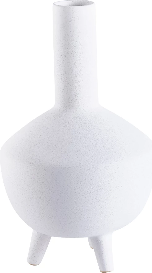 Vazo Ifigenia, qeramike, e bardhë, 21x21x35cm