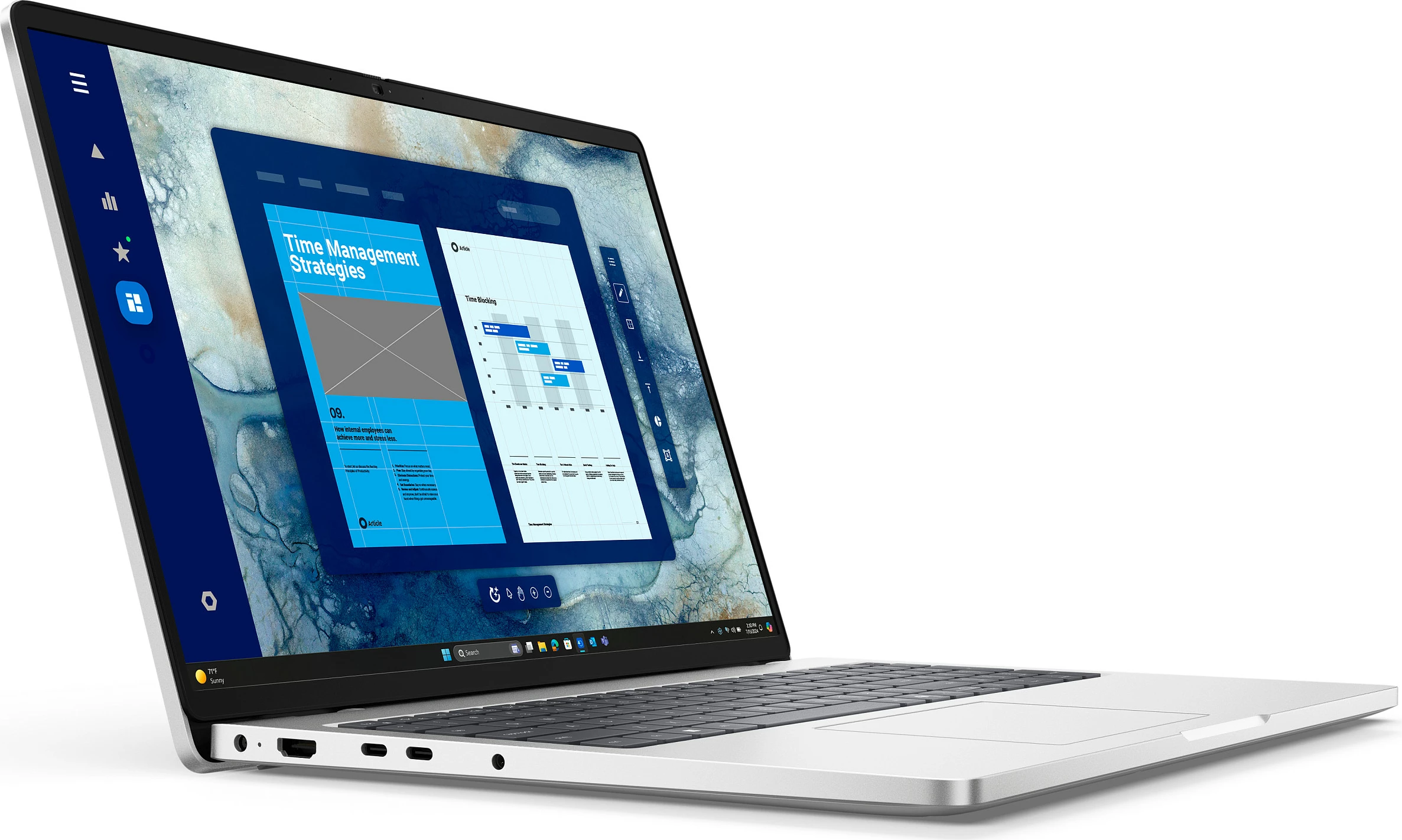 Laptop Dell Pro 16 PC16250, Core Ultra 5 235U, 32GB RAM Memorje, 512GB SSD, 16 inç, Windows 11 Pro, Platinum Silver