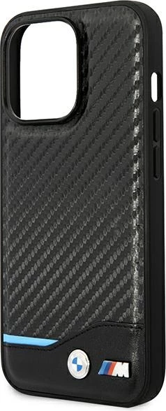 Mbështjellës BMW Leather Carbon për iPhone 14 Pro 6.1", i zi