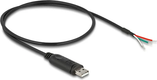Kabllo adapter DeLOCK USB 2.0 Type-A në RS-485, 0.5 m, 3 fije të hapura, e zezë