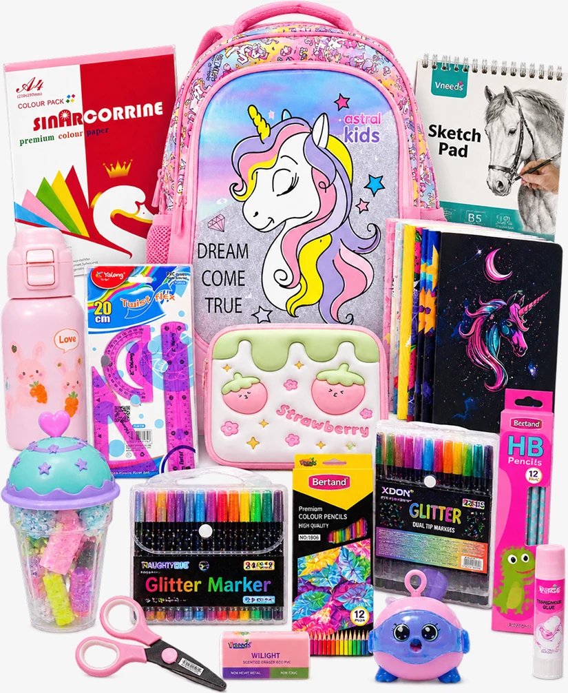 School Combo për Vajza – Set i Kompletuar Shkollor