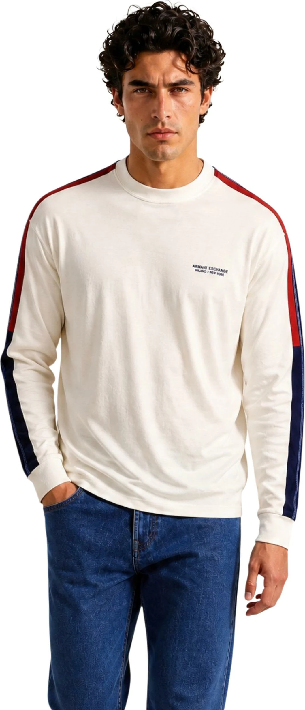 Xhemper për meshkuj Armani Exchange XM002722 AF11960, i bardhë [Madhësia: L]