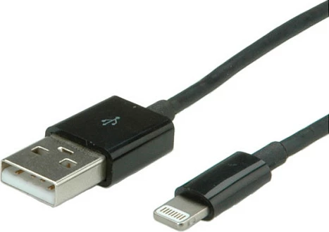 Kabllo VALUE Lightning në USB-A, 1 m, USB 2.0, e zezë