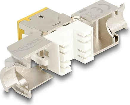 Modul keystone RJ45 në LSA DeLOCK Cat6A, pa vegla, 10 copë, i verdhë