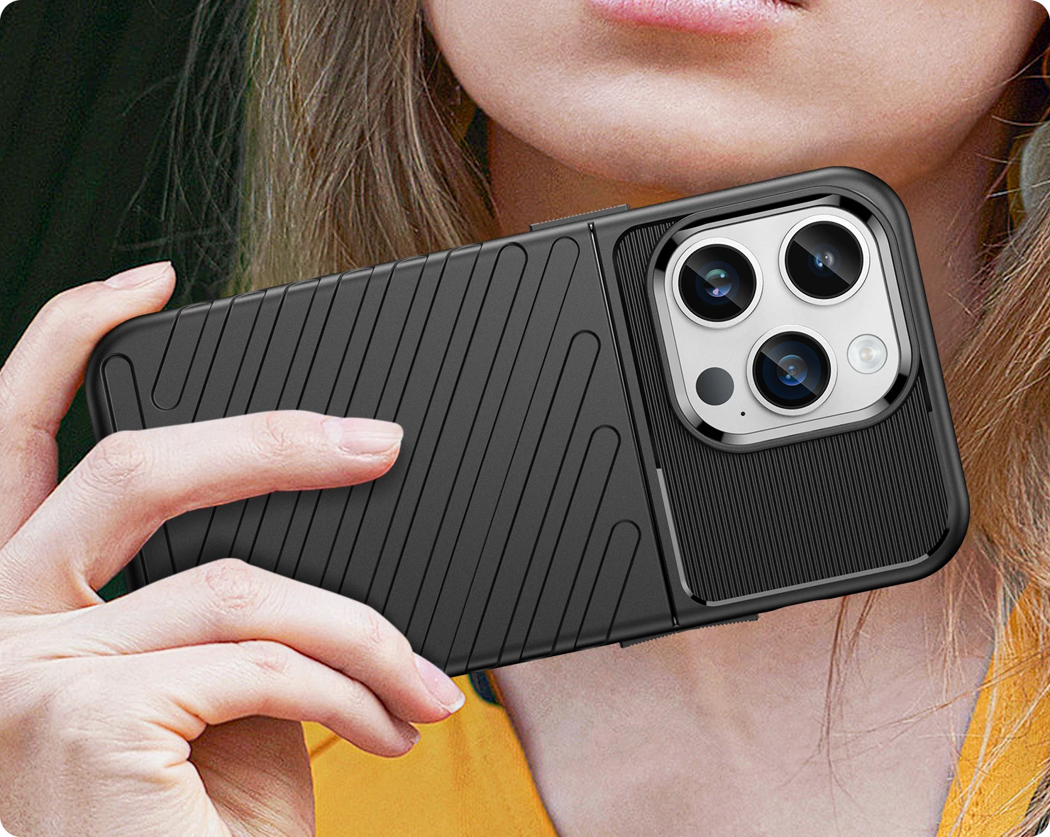 Mbështjellës Hurtel Thunder Case për iPhone 14 Pro, i zi