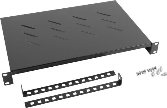 Raf për kasë serveri Lanberg AK-1004-B, 1U, 483x300 mm, i zi