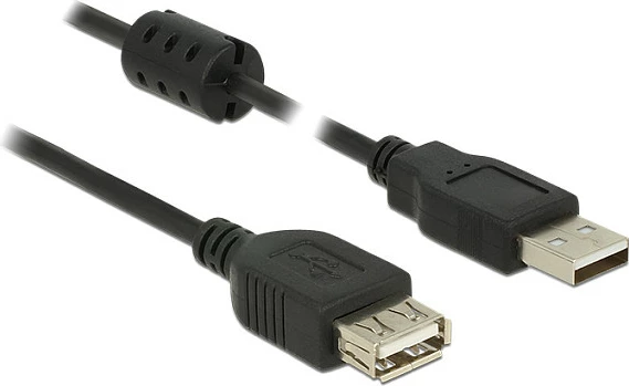 Kabllo zgjatëse USB DeLOCK USB 2.0 A mashkull në A femër, 3 m, e zezë