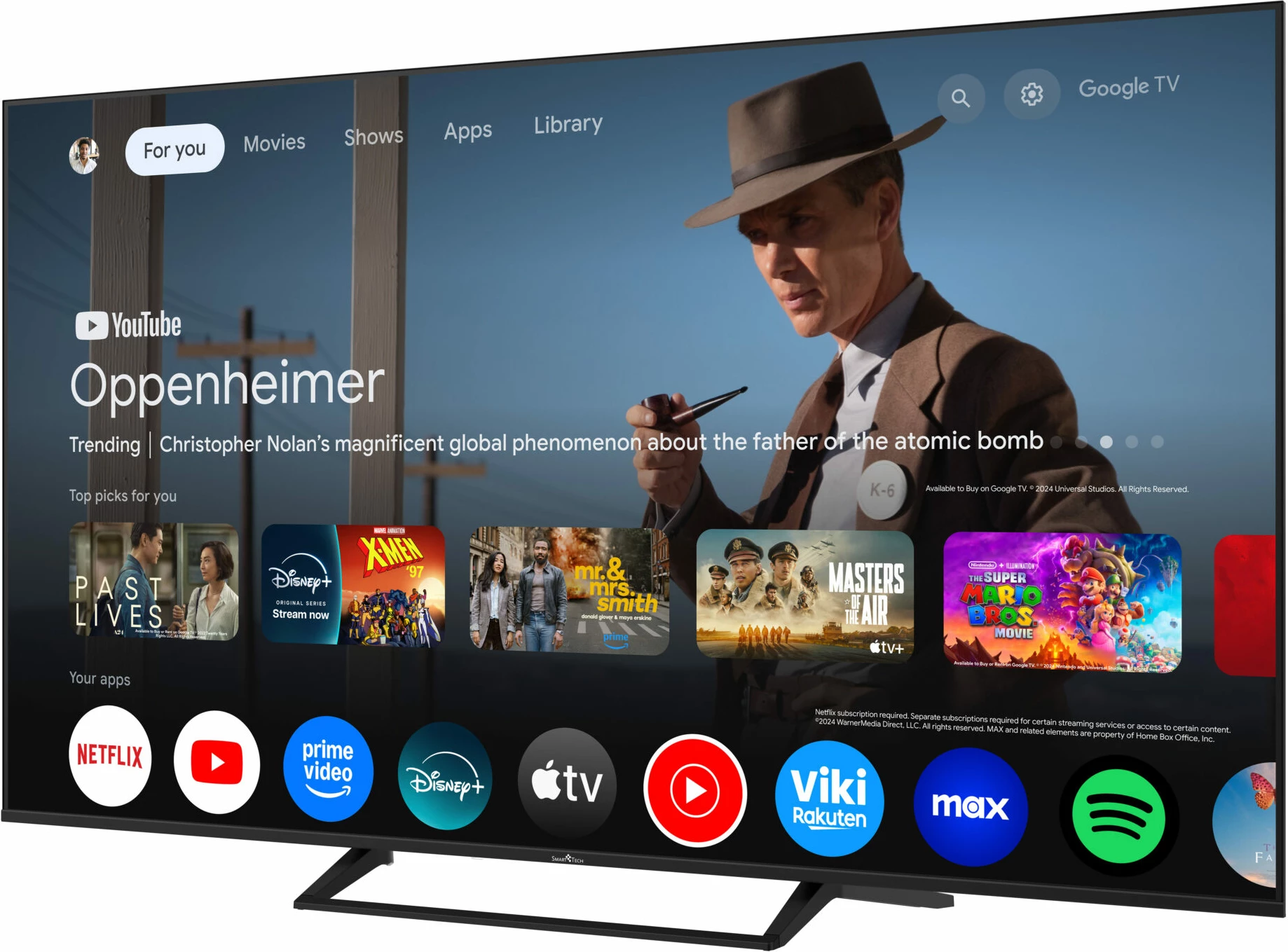 Smart TV SmartTech 65QG06K 65\" QLED 4K Google TV V5 2GB/16GB, e zezë