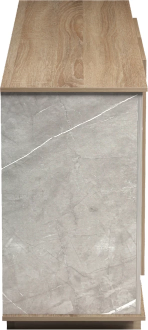 Bufe Zafore, pamje mermeri gri-bezhë, sonoma, 180x45x80cm