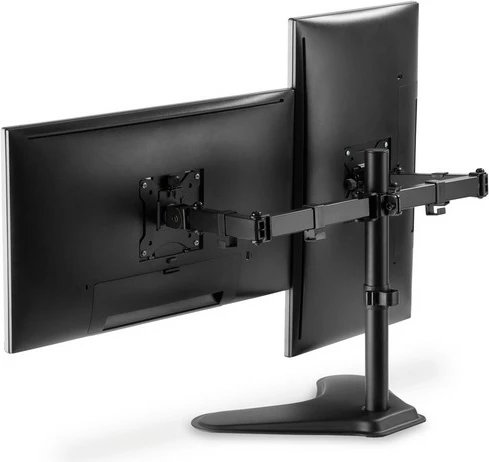 Mbajtës tavoline për dy monitorë Digitus DA-90401, për 15-32", ngjyrë e zezë mat