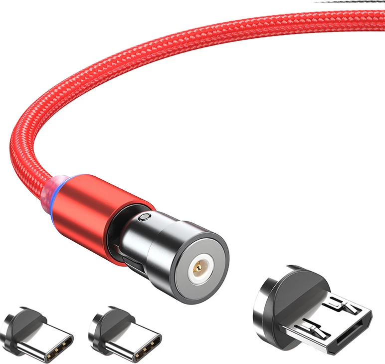 Kabllo Karikimi Magnetike 3-në-1 me Rrotullim 360° (Nylon Braided)